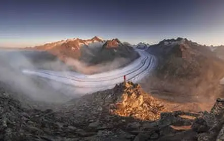 Ingresso de ida e volta do teleférico Aletsch Arena para o mirante Eggishorn